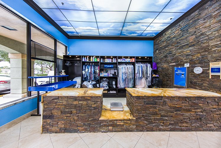 Polo Grounds Coin Laundry storefront on South Military Trail